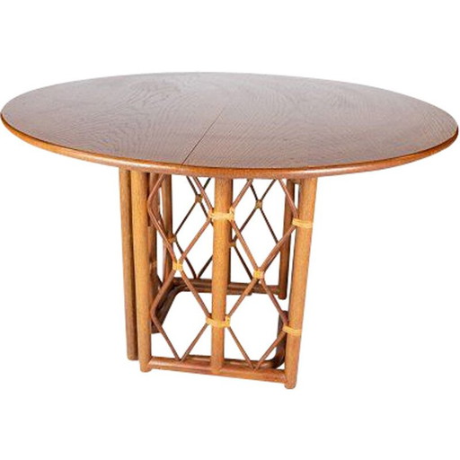 Vintage oak table with 2 extensions Denmark 1960s