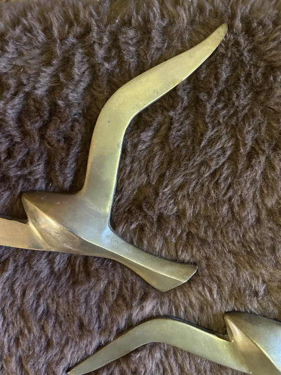 Image 1 of 2 koperen/ messing wand vogels 