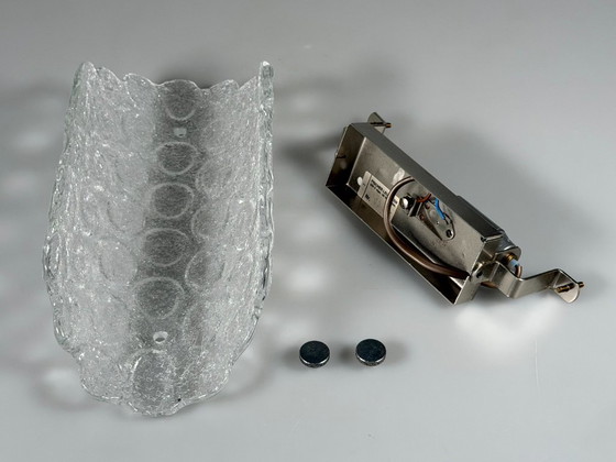 Jaren 60/70 wandlamp Fischer Leuchten Duitsland Wandkandelaar IJsglas Design – Wandlampen, Metal (photo 16 of 16)