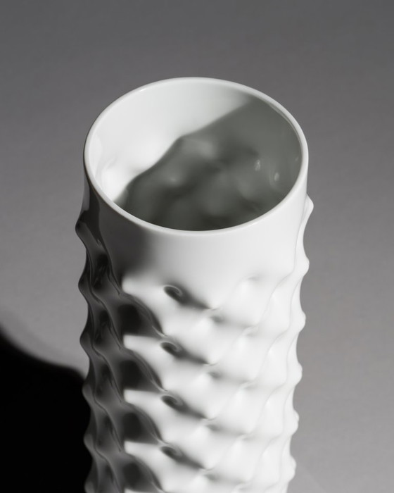 Image 1 of Rosenthal Studio-Line “Vibrations” Vase Duo Dieter Mankau White & Silver