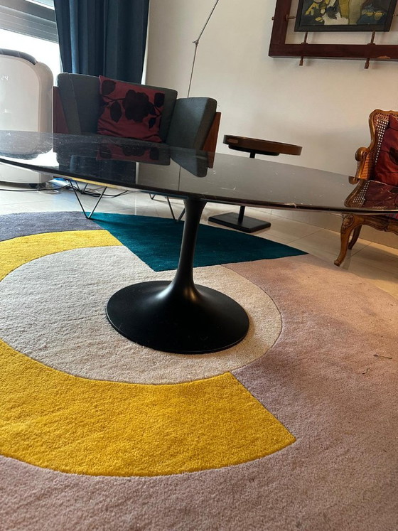 Table basse ovale en marbre noir, Style Knoll, Tables basses, Design (photo 3 sur 5)