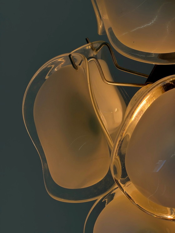 Gino Vistosi Murano Glass Chandelier with Glass Discs – Reading Lamp, Metal, Chrome, Italian Design (photo 11 of 13)