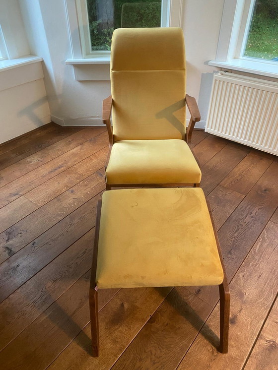 Image 1 of 2x Sternzeit Design Stuhl mit Fußhocker, wie neu.