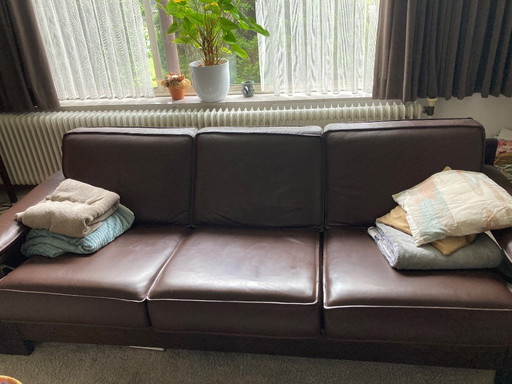 Vintage Leolux 2 and 3 Seater Leather Sofas