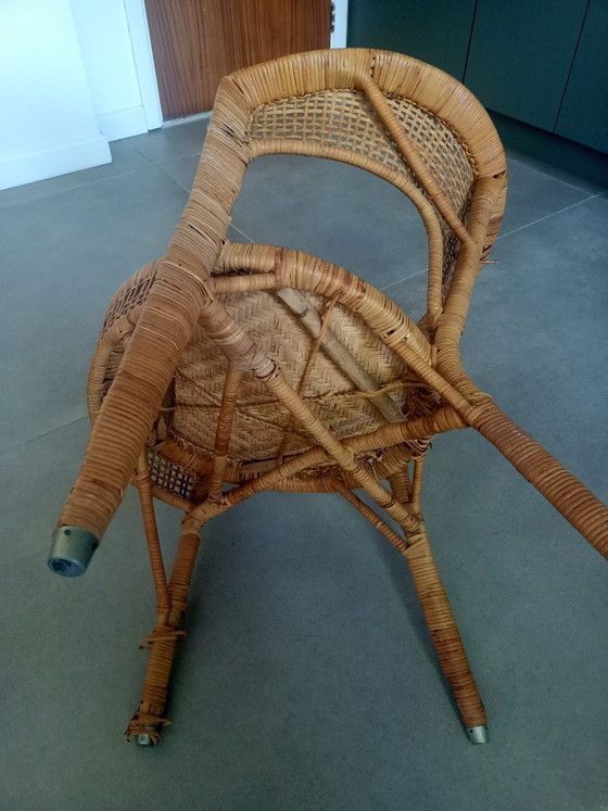 Vintage Rotan Fauteuil Gevlochten – Rattan (photo 5 of 5)