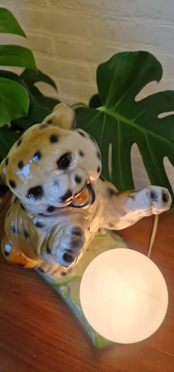 Image 1 of Lampe de table vintage unique - panthère