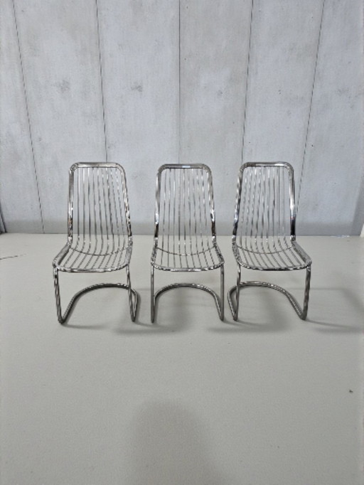 3 x Space Age vintage String eetkamerstoelen Gastoni Rinaldi
