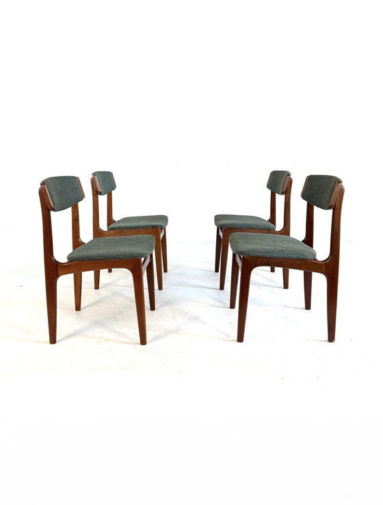 Image 1 of Set van 4 vintage Deense eetkamerstoelen, Thorsø Møbelfabrik ‘70