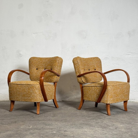 Image 1 of Poltrona Jindřich Halabala H-237 Art Déco per UP Závody, anni '30 - Completamente rinnovata