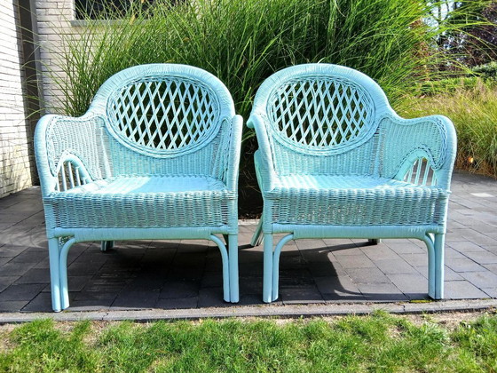 Image 1 of 2 x Mesch rattan charm armchairs