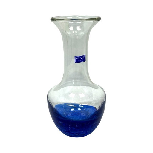 "Flirt" Glass Vase by R&B Ritzenhoff Breker – Cobalt Crackle Glass – 1990s