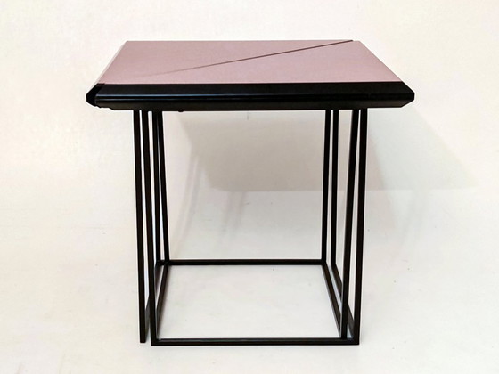 Tavolino laterale postmoderno "a tavolo diviso" – Tavolini, Metal, Vintage (photo 3 of 12)