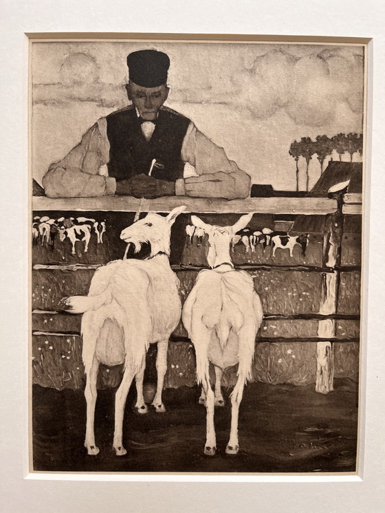 Image 1 of Jan Mankes 1889-1920 / Heliogravure Vader met Geitjes 1923