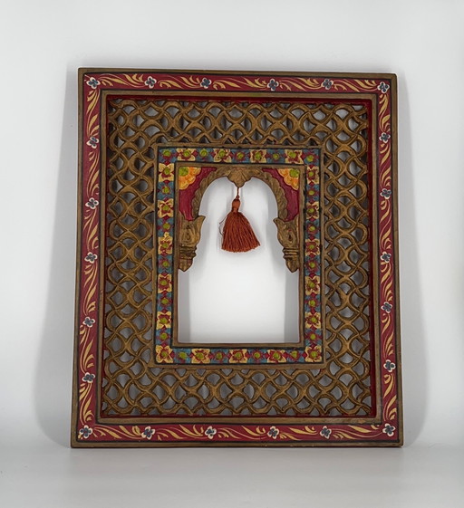 Jharokha Rajasthani Houten Vintage Wandframe Traditioneel Wanddecor India Azië