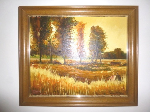 S. Vilata: Oil “At the beginning of summer”. Vintage 70s