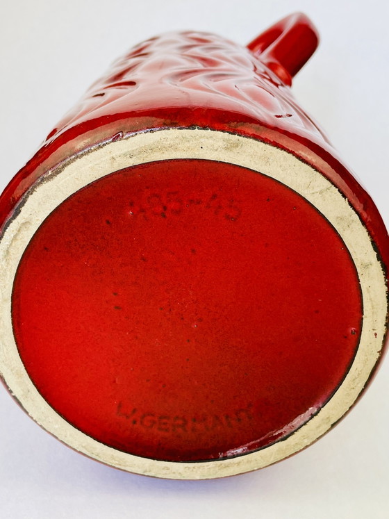 Image 1 of Scheurich Keramik 485-45 Amsterdam Onion vase, West Germany, 1970s, high-gloss red, exceptional condition, 46.5 cm