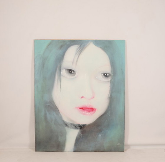 Image 1 of Yin Kun (1969) - Porträt eines Mädchens - 2005 - Öl auf Leinwand - 150 x 120 cm
