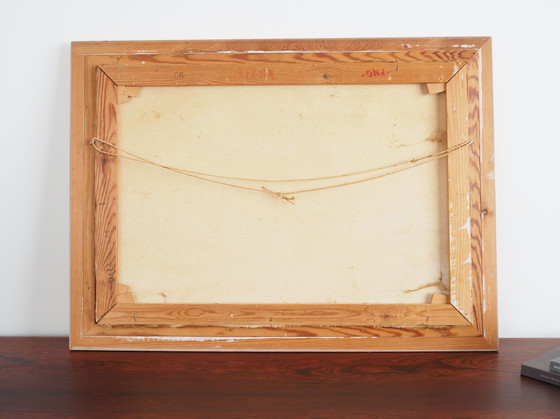 Image 1 of Tableau "L'étang d'automne", design scandinave, années 1970