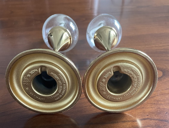 Image 1 of Messing-Öllampen von Freddie Andersen Deutschland, 1970, 2er-Set "Clean Drops"-Kerzen