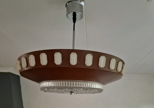 Braune Pendelleuchte im Space-Age-Stil