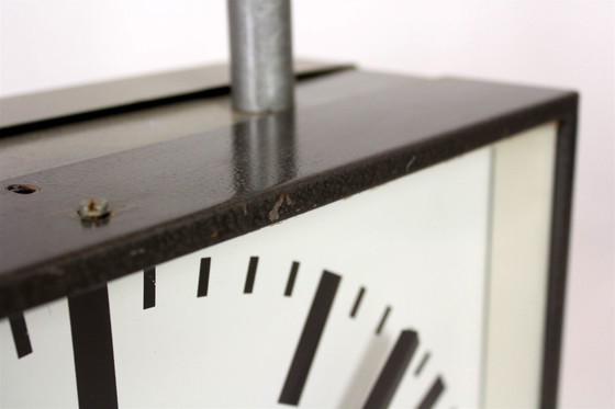 Image 1 of Große, doppelseitige Eisenbahnuhr von Pragotron, 1980er Jahre