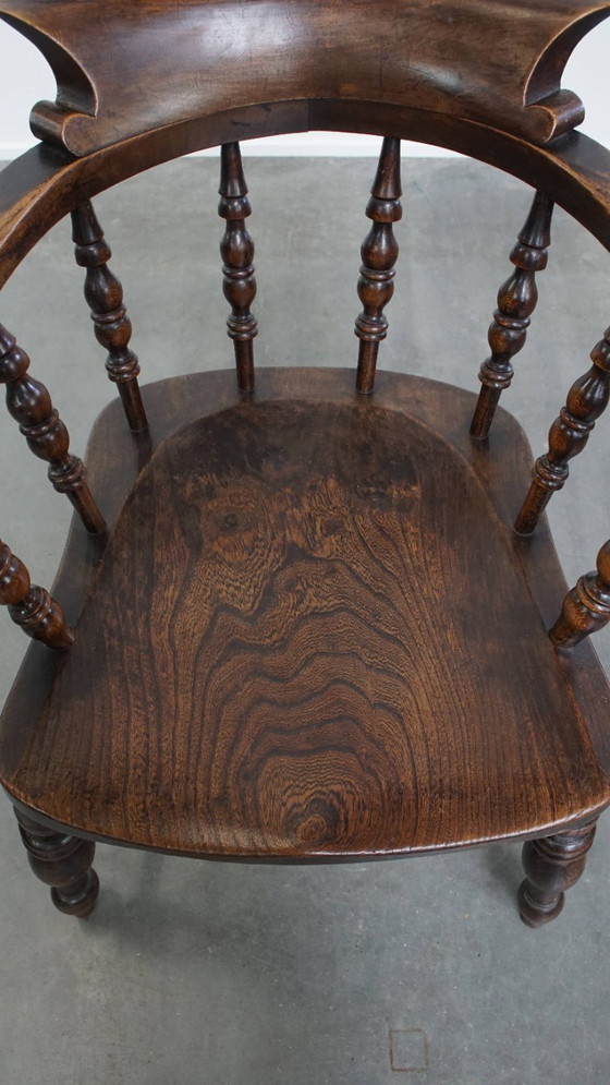 Image 1 of Englischer antiker Beistell-/Schreibtischstuhl/Kapitänsstuhl aus dem frühen 19. Jahrhundert