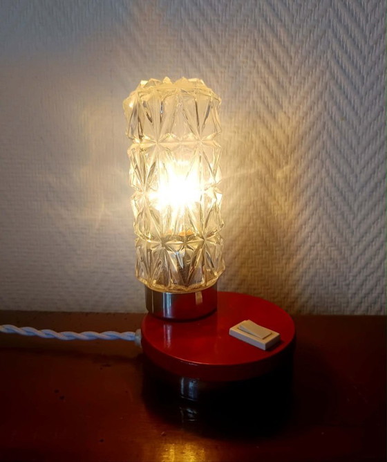 Image 1 of Lampada da notte in vetro in stile Space Age, anni '70