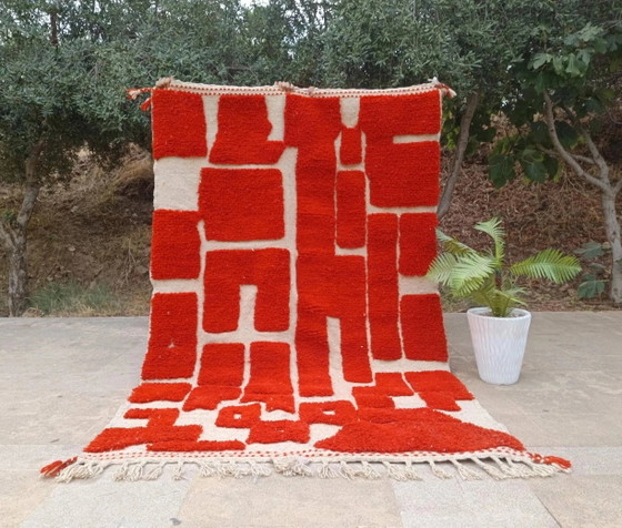 Tappeto marocchino in lana fatto a mano, grande dimensione 250x150 cm, artigianale. – Tappeti, Wool (photo 2 of 10)