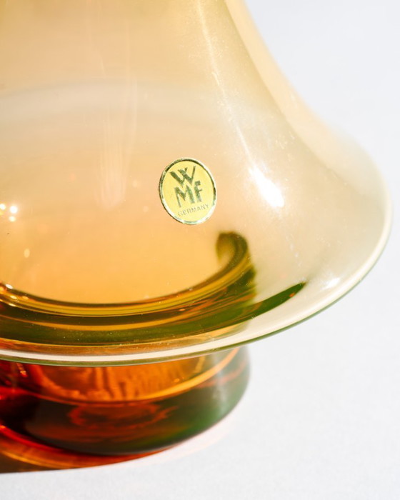 Image 1 of WMF Cari Zalloni Uranium Glass Vase Duo Space-Age Design Vintage Futurism Style