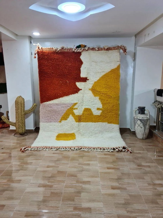 Tappeto Bohemien Moderno 250x150 cm - Design Astratto Multicolore Rosso e Giallo – Tappeti, Lana, Cotone (photo 2 of 3)