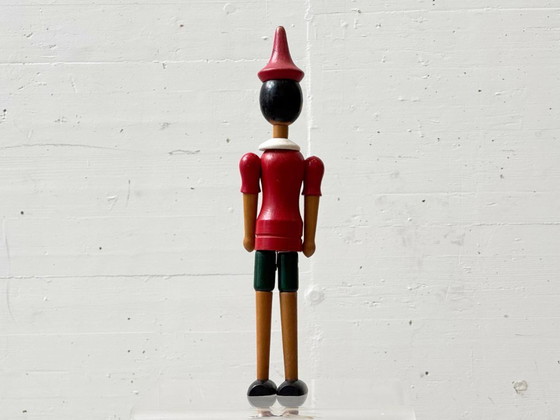 Image 1 of Ikonische Holzfigur Pinocchio, dekorative Gelenkfigur, 1960er Jahre
