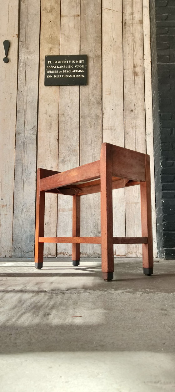 Image 1 of Hague Amsterdam School 1920s Art Deco New Objectivity stool piano stool