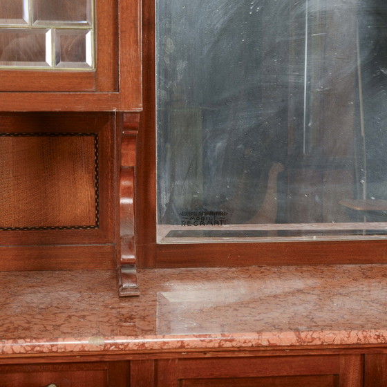 Buffet deux pièces avec miroir et 2 tiroirs – Vaisseliers, Art Nouveau (photo 18 of 18)