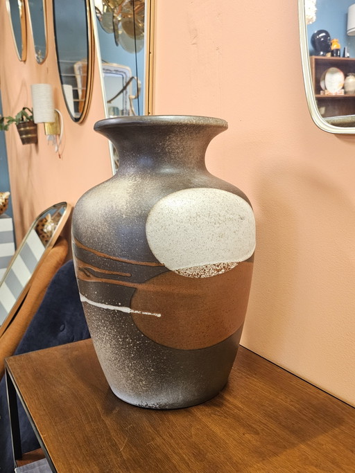 Vintage Scheurich Vloervaas 202-42 Vaas Oranje Bruin – vazen, Ceramic