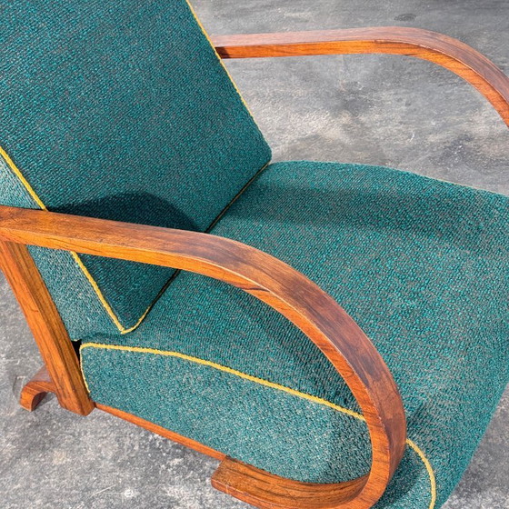 Poltrona Art Déco con schienale regolabile, Cecoslovacchia, anni '30 – Poltrone, Tessile, Legno (photo 5 of 14)