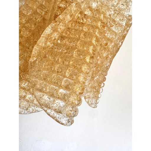 Sculptural Gold “Granigli” “Rondini” Murano Glass Wall Lamps in Modern Style