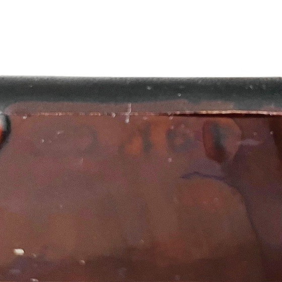 Image 1 of Vintage mid-century SC3 Italy jewelry box ceramic leather 1970s