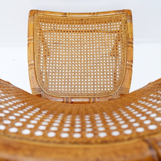 Image 1 of Poltrona d'accento vintage in stile organico, in finto bambù e canna - anni '60