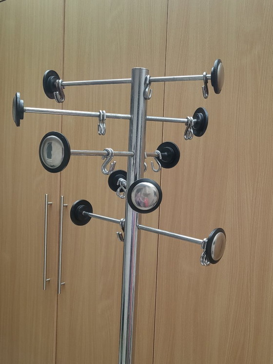 Image 1 of COAT RACK ON BASE chrome 1970s / 1980s Mid-Century