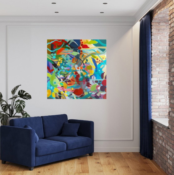 Acrylbild 100x100cm – Kunst, Leinwand (photo 9 of 13)