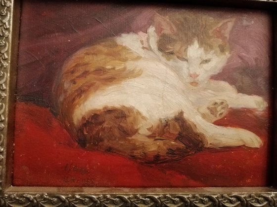 "Retrato de gato" de Isaac Israel, óleo sobre cartón. – Pinturas y dibujos, Other (photo 3 of 8)