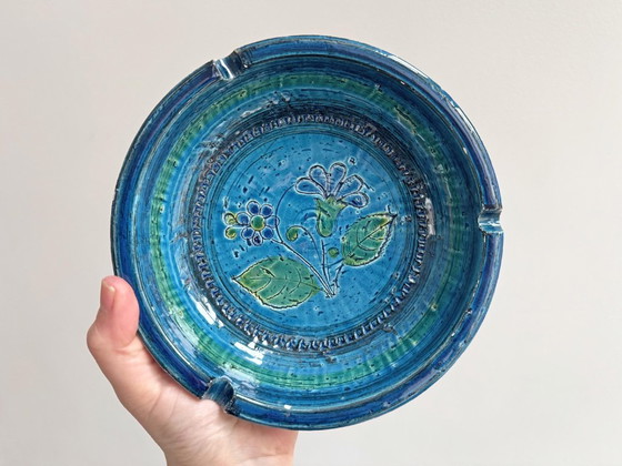 1x Großer Aldo Londi Aschenbecher für Bitossi Rimini Blaue Keramik – Tischdekoration, Ceramic, Vintage (photo 2 of 5)