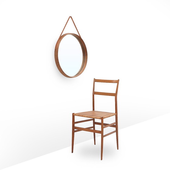 Image 1 of Round mirror with teak frame, 1960s