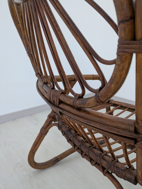 Image 1 of Salon en bambou - Fauteuils, table basse et porte-manteau - Vintage