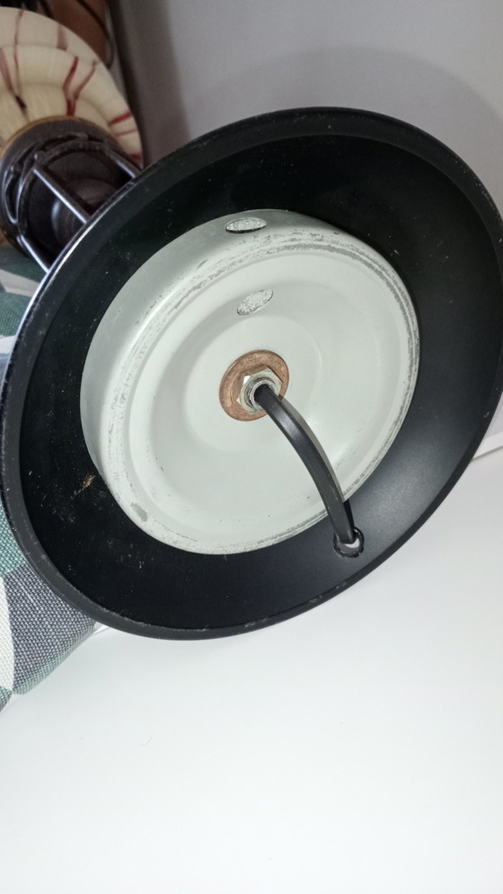 Image 1 of Lampe de table vintage italienne - style Art Déco - abat-jour en verre soufflé à la bouche