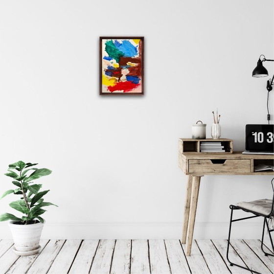 Image 1 of Abstracte gouache op 250g natuurpapier. Formaat 40x30cm.