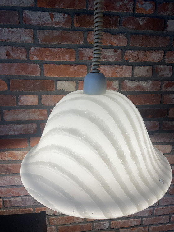 Image 1 of Vintage Glazen Peill Putzler Hanglamp Zebra Glas