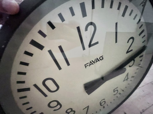 1X, Favag Station Clock (Two Side Clock)