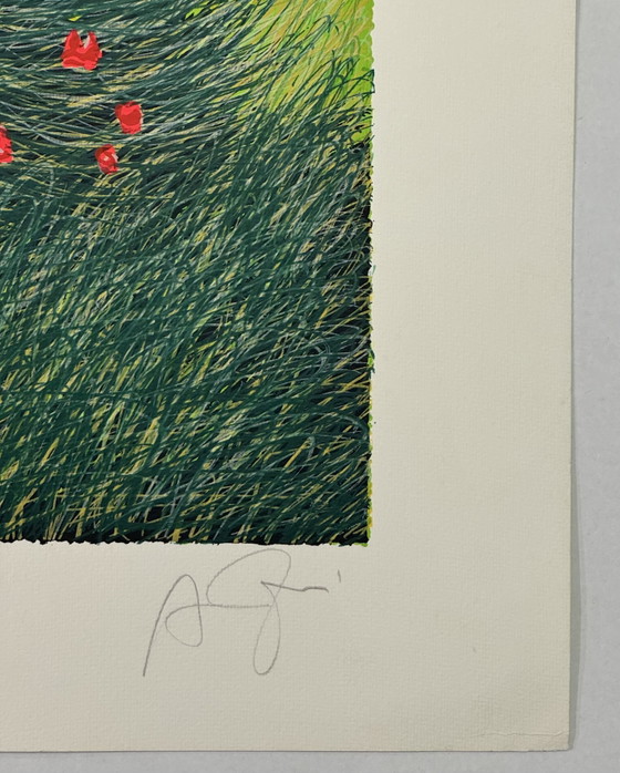 Image 1 of Franco Azzinari zeefdruk, Meiwind, 60x80cm, moderne kunst