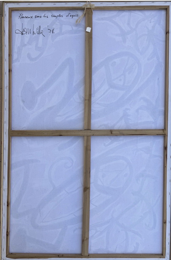 Image 1 of Groot abstract schilderij van Jan Wille uit 1978.